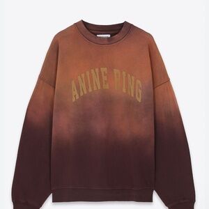 Anine Bing Harvey Crew in Wash Burgundy Size XS